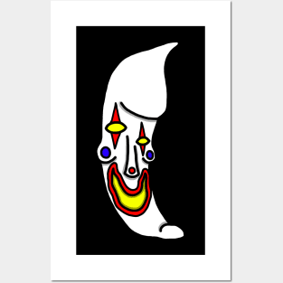 Clown Moon Man Posters and Art